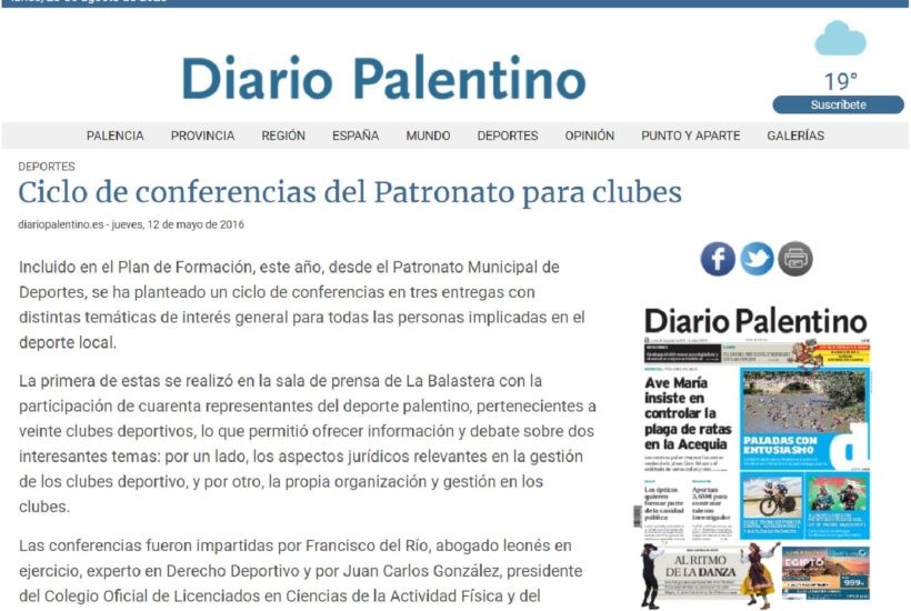 Ciclo de conferencias del Patronato para clubes Diario Palentino