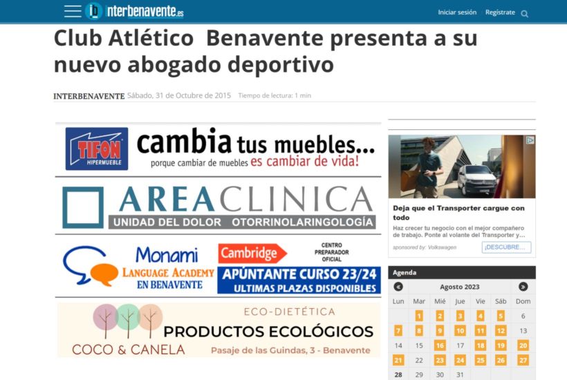 Club Atlético Benavente presenta a su nuevo abogado deportivo