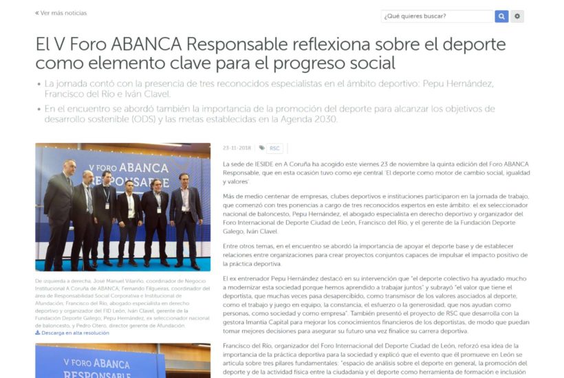 El V Foro ABANCA Responsable reflexiona sobre el deporte como elemento clave para el progreso social