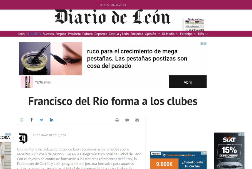 Francisco del Río forma a los clubes Diario Leon